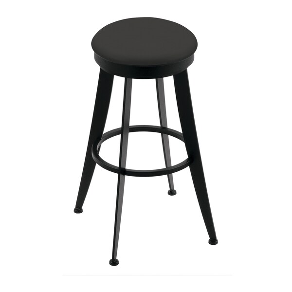 Laser 30" Swivel Bar Stool, Black Wrinkle, Canter Iron Seat